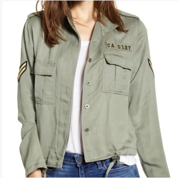 Rails Womens Sage Green Rowan Linen Blend Utility Jacket Full Zip - Picture 1 of 8